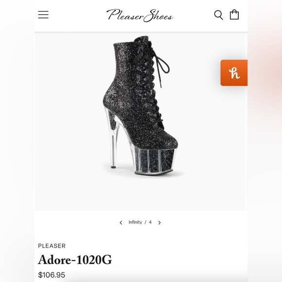 Pleasers Rose Gold Glitter Platform Ankle Boots - Picture 5 of 5